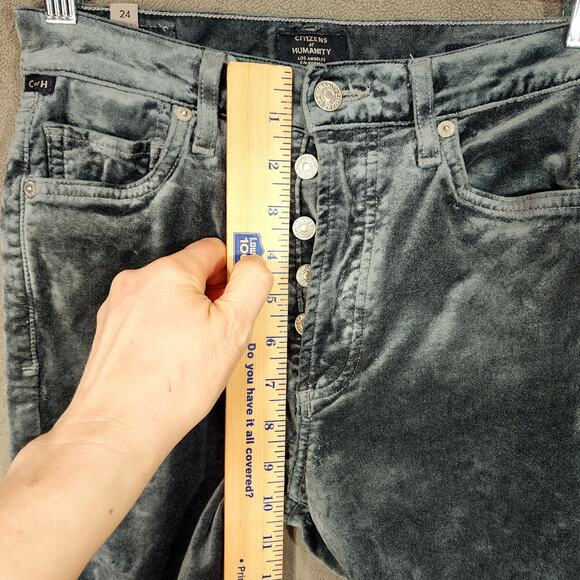 Citizens of Humanity Olivia Velvet Jeans 24 Women Blue High Rise Slim Ankle USA - Picture 5 of 11